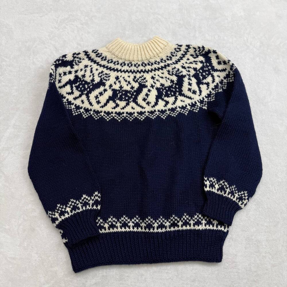 Dale of Norway Men's Navy Blue Sweater Size M Pure New Wool Vintage Fair Isle